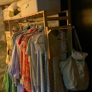 Bamboo wardrobe closet with two drawers